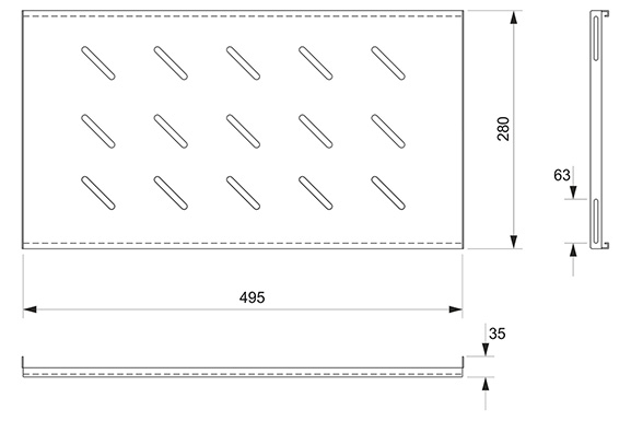 Патч-панель 19 (1U), 24 портов RJ-45, категория 5e, Dual IDC, с задним кабельным организатором.<br />Вид сзади.