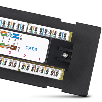 Патч-панель настенная, 12 портов RJ-45, категория 6.